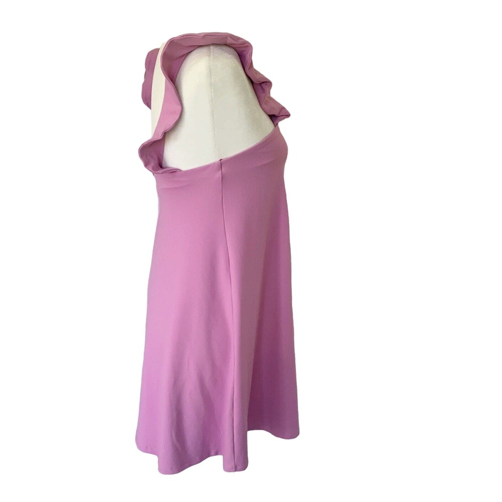 Susana Monaco Ruffle V Strap Dress Womens XS Pansy Pink Fit Flare Swing NWT - Picture 5 of 8